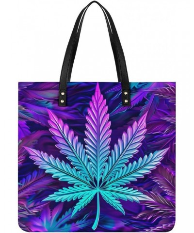 Boho Marijuana Handbag Large Capacity Top-Handle Bag Ladies Shoulder Totes $13.95 Totes