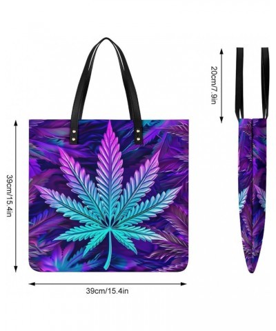 Boho Marijuana Handbag Large Capacity Top-Handle Bag Ladies Shoulder Totes $13.95 Totes