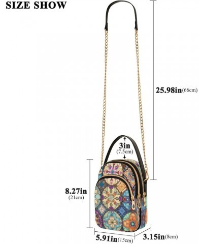 Mandala Texture Shoulder Bags for Women Retro Classic Handbag Purse Small Purses with Chain $10.92 Totes