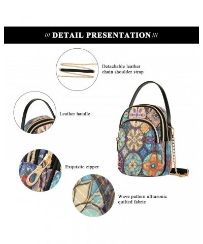 Mandala Texture Shoulder Bags for Women Retro Classic Handbag Purse Small Purses with Chain $10.92 Totes