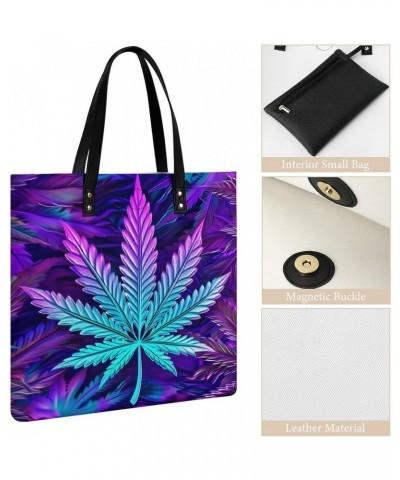 Boho Marijuana Handbag Large Capacity Top-Handle Bag Ladies Shoulder Totes $13.95 Totes