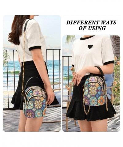 Mandala Texture Shoulder Bags for Women Retro Classic Handbag Purse Small Purses with Chain $10.92 Totes