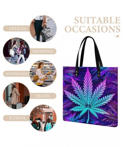 Boho Marijuana Handbag Large Capacity Top-Handle Bag Ladies Shoulder Totes $13.95 Totes