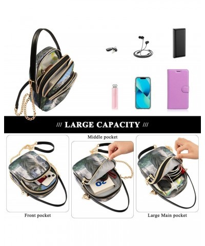 Quilted Crossbody Bags for Women,White Tiger Swimming in Water Women's Crossbody Handbags Small Travel Purses Phone Bag $9.02...