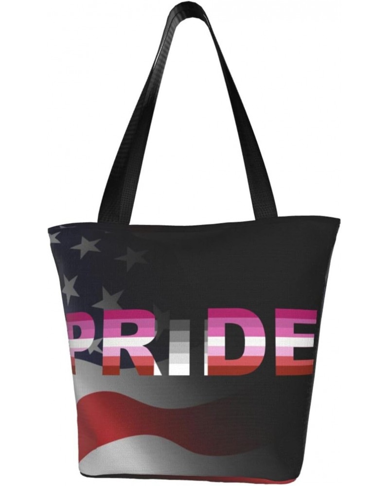 Homoflexible Lesbian Pride Flag Fashion Shoulder Bag Large Capacity For Man Or Woman $18.01 Totes