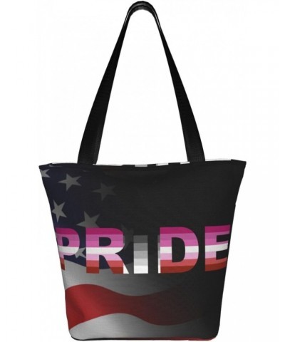 Homoflexible Lesbian Pride Flag Fashion Shoulder Bag Large Capacity For Man Or Woman $18.01 Totes