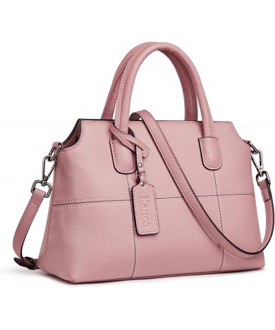 Genuine Leather Handbags for Women, Soft Hobo Satchel Shoulder Crossbody Bags Ladies Purses Pink $35.74 Satchels