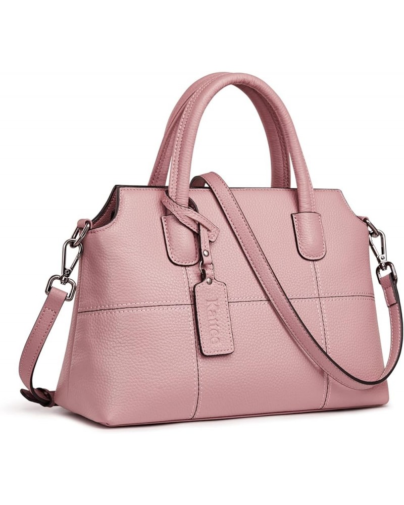 Genuine Leather Handbags for Women, Soft Hobo Satchel Shoulder Crossbody Bags Ladies Purses Pink $35.74 Satchels