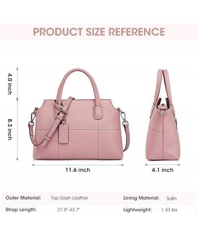 Genuine Leather Handbags for Women, Soft Hobo Satchel Shoulder Crossbody Bags Ladies Purses Pink $35.74 Satchels