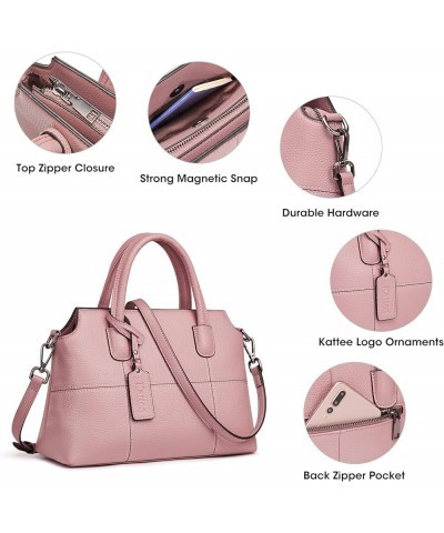 Genuine Leather Handbags for Women, Soft Hobo Satchel Shoulder Crossbody Bags Ladies Purses Pink $35.74 Satchels