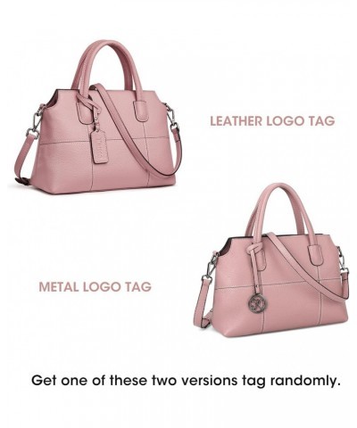 Genuine Leather Handbags for Women, Soft Hobo Satchel Shoulder Crossbody Bags Ladies Purses Pink $35.74 Satchels