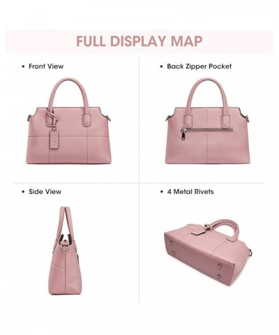 Genuine Leather Handbags for Women, Soft Hobo Satchel Shoulder Crossbody Bags Ladies Purses Pink $35.74 Satchels