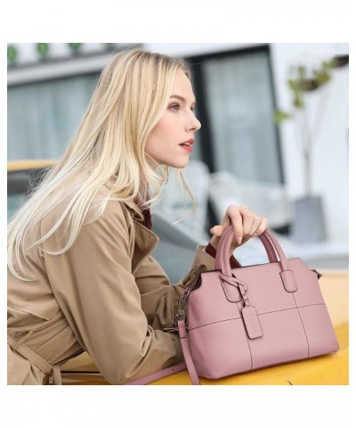 Genuine Leather Handbags for Women, Soft Hobo Satchel Shoulder Crossbody Bags Ladies Purses Pink $35.74 Satchels