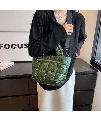 Women Tote Bag Winter Large Fashion Underarm Bags Solid Shoulder Bag Green $11.99 Totes