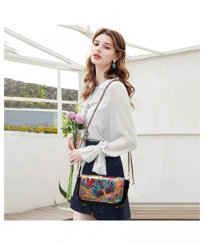 Crossbody Bags for Women Trendy Women's Black Shoulder Bag Small PU Leather Flap Cross Body Bag Handbags Pattern8 $24.18 Cros...