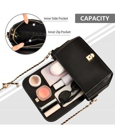 Crossbody Bags for Women Trendy Women's Black Shoulder Bag Small PU Leather Flap Cross Body Bag Handbags Pattern8 $24.18 Cros...