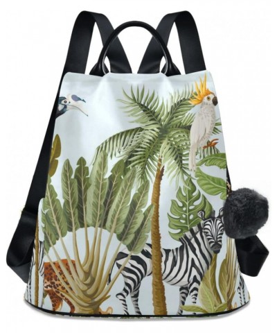 Tropical Palm Tree and Jungle Animals Backpack Purse for Women Anti-theft Fashion Ladies Back Pack Casual Travel Bag $22.39 B...