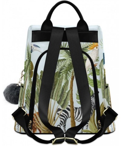 Tropical Palm Tree and Jungle Animals Backpack Purse for Women Anti-theft Fashion Ladies Back Pack Casual Travel Bag $22.39 B...