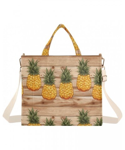 Fresh Pineapple Pattern Tote Bag Large Capacity for Women Handbag Corduroy Crossbody Shoulder Bag $16.49 Totes