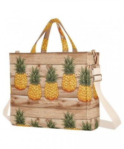 Fresh Pineapple Pattern Tote Bag Large Capacity for Women Handbag Corduroy Crossbody Shoulder Bag $16.49 Totes