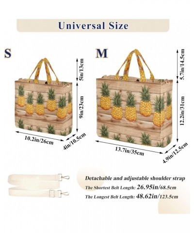 Fresh Pineapple Pattern Tote Bag Large Capacity for Women Handbag Corduroy Crossbody Shoulder Bag $16.49 Totes