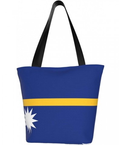 Nauru Flag Women'S Casual One Shoulder Carry Shopping Bag Large Capacity Working Storage Handbag $16.14 Shoulder Bags