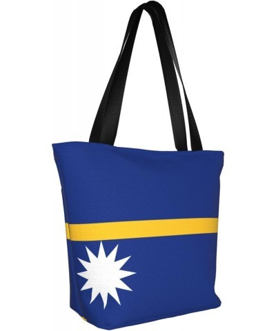 Nauru Flag Women'S Casual One Shoulder Carry Shopping Bag Large Capacity Working Storage Handbag $16.14 Shoulder Bags