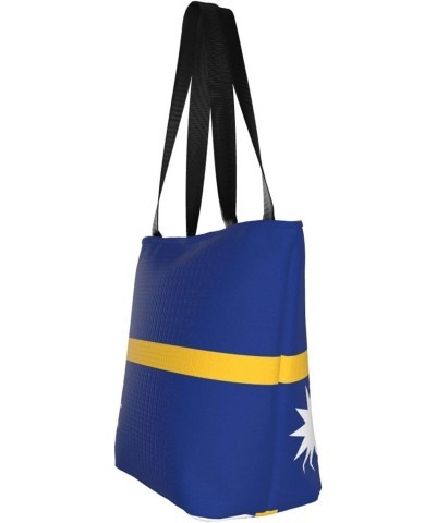 Nauru Flag Women'S Casual One Shoulder Carry Shopping Bag Large Capacity Working Storage Handbag $16.14 Shoulder Bags