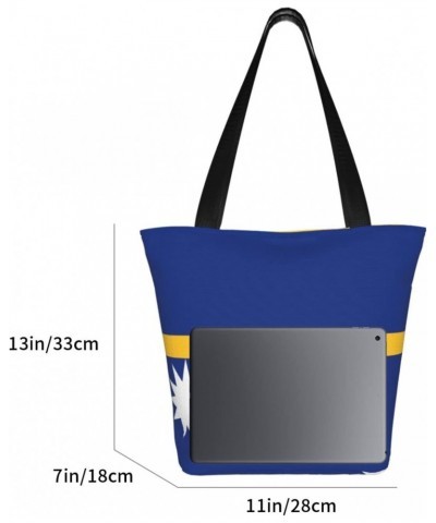 Nauru Flag Women'S Casual One Shoulder Carry Shopping Bag Large Capacity Working Storage Handbag $16.14 Shoulder Bags