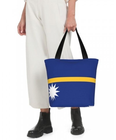 Nauru Flag Women'S Casual One Shoulder Carry Shopping Bag Large Capacity Working Storage Handbag $16.14 Shoulder Bags