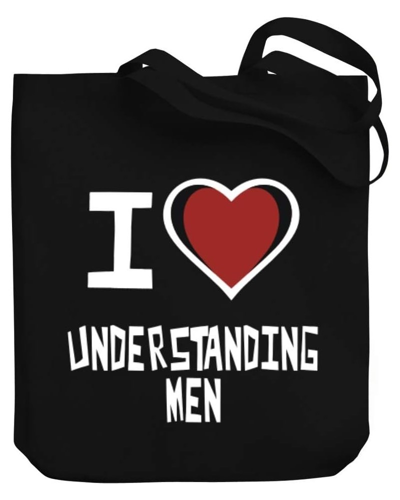 I love Understanding Men Bicolor Heart Canvas Tote Bag 10.5" x 16" x 4 $17.60 Totes