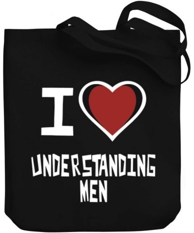 I love Understanding Men Bicolor Heart Canvas Tote Bag 10.5" x 16" x 4 $17.60 Totes