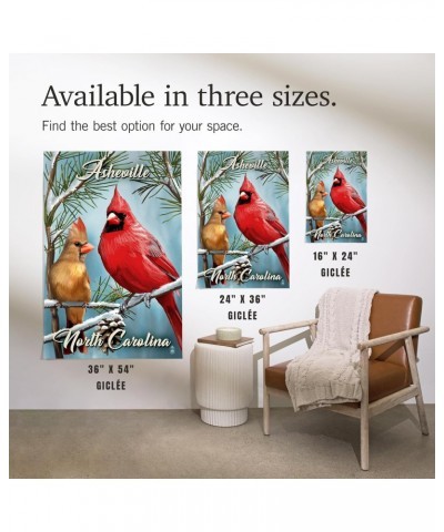 36x54 Inch Giclee Print, Asheville, North Carolina, Cardinals, Winter $49.49 Totes