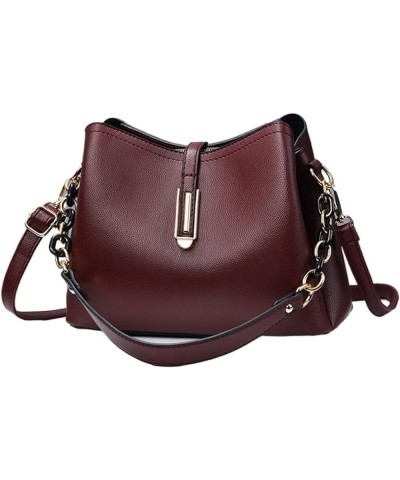 Womens Office Fashion Casual Shoulder Crossbody Bag Classic Leisure Top Handle Bags Solid Vintage Handbag Tote Wine Red $19.7...