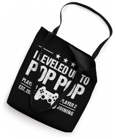 I Leveled Up To Pop Pop Est 2023 Funny New Dad Gamer Vintage Tote Bag $12.50 Totes