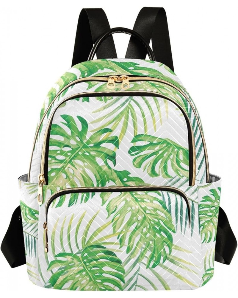 Small Backpack for Women Travel Bag Monstera Palm Leaves Daypack Purse Fashion Shoulder Bag Rucksack Medium A536 $11.18 Backp...