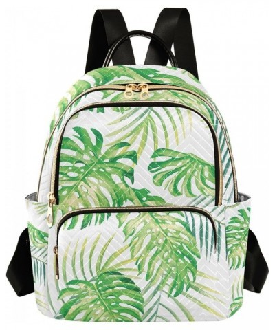 Small Backpack for Women Travel Bag Monstera Palm Leaves Daypack Purse Fashion Shoulder Bag Rucksack Medium A536 $11.18 Backp...