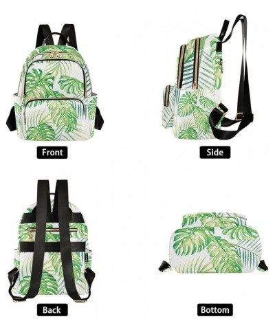 Small Backpack for Women Travel Bag Monstera Palm Leaves Daypack Purse Fashion Shoulder Bag Rucksack Medium A536 $11.18 Backp...