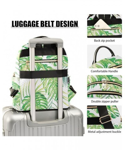 Small Backpack for Women Travel Bag Monstera Palm Leaves Daypack Purse Fashion Shoulder Bag Rucksack Medium A536 $11.18 Backp...