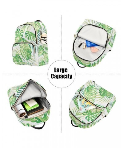 Small Backpack for Women Travel Bag Monstera Palm Leaves Daypack Purse Fashion Shoulder Bag Rucksack Medium A536 $11.18 Backp...