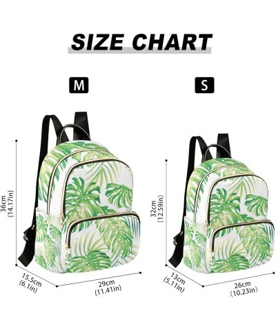 Small Backpack for Women Travel Bag Monstera Palm Leaves Daypack Purse Fashion Shoulder Bag Rucksack Medium A536 $11.18 Backp...