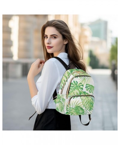 Small Backpack for Women Travel Bag Monstera Palm Leaves Daypack Purse Fashion Shoulder Bag Rucksack Medium A536 $11.18 Backp...