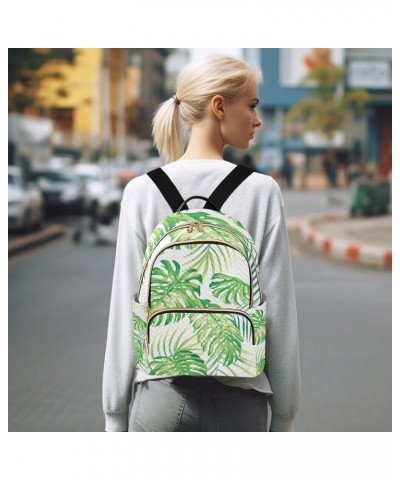 Small Backpack for Women Travel Bag Monstera Palm Leaves Daypack Purse Fashion Shoulder Bag Rucksack Medium A536 $11.18 Backp...