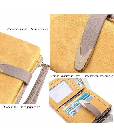 Womens Wallet Rfid Small Bifold Wallet,Ladies Zipper Card Cluth Coin Purse Wristlet (Purple) Yellow $13.85 Wallets