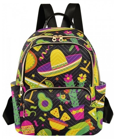 Women's Small Fashion Backpack Mexican Elements Print Ladies Travel Daypack Aesthetic Shoulder Bag 10.2×5.1×12.5 IN $15.36 Ba...