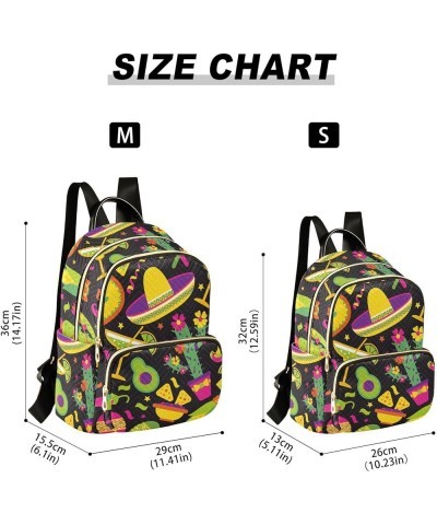 Women's Small Fashion Backpack Mexican Elements Print Ladies Travel Daypack Aesthetic Shoulder Bag 10.2×5.1×12.5 IN $15.36 Ba...