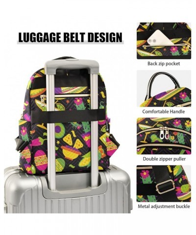 Women's Small Fashion Backpack Mexican Elements Print Ladies Travel Daypack Aesthetic Shoulder Bag 10.2×5.1×12.5 IN $15.36 Ba...