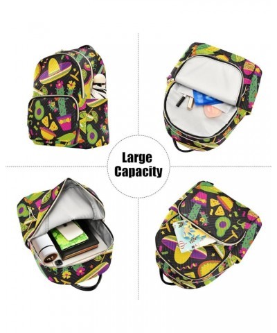 Women's Small Fashion Backpack Mexican Elements Print Ladies Travel Daypack Aesthetic Shoulder Bag 10.2×5.1×12.5 IN $15.36 Ba...