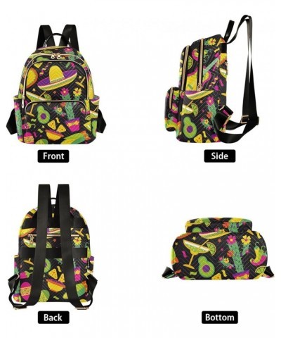 Women's Small Fashion Backpack Mexican Elements Print Ladies Travel Daypack Aesthetic Shoulder Bag 10.2×5.1×12.5 IN $15.36 Ba...