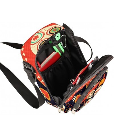 Mexican Skull Art Cross Body Bags Trendy Cross Body Cell Phone Purse Wallet Shoulder Bag Small Travel Crossbody Bag with Adju...